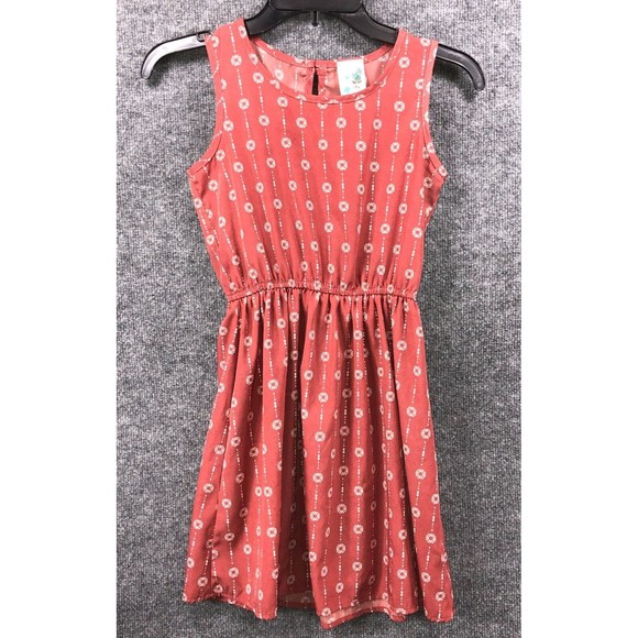 Lily Blue Dress Girls Size 10 Sleeveless Midi Casual Floral Elastic waist - Picture 1 of 6